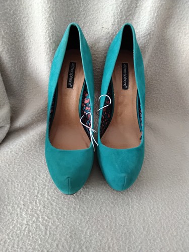 Ladies new green heeled faux - new,