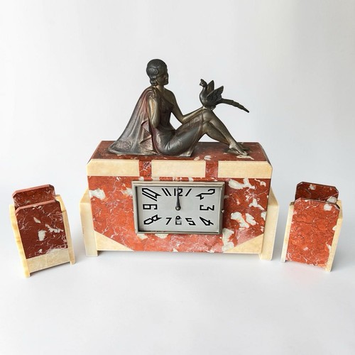Art deco marble clock - deco,