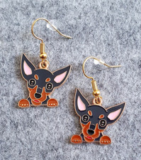 DACHSHUND DOG FACE GOLD TONE EARRINGS SAUSAGE DOG PUPPY BUNDLE FOR COMBINED POST