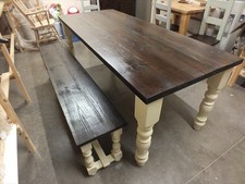 7' COUNTRY MANOR PAINTED TABLE HANDMADE BESPOKE SIZES & COLOURS F&B STRING