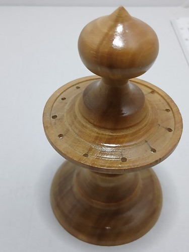 Turned wood hat pin - hat, stand