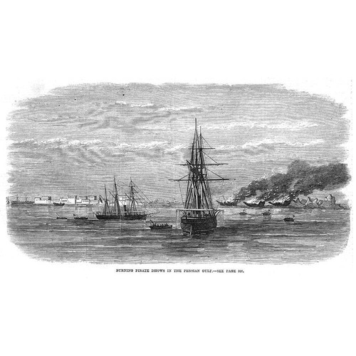 British navy burning pirate - british,