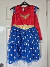 Girls George Wonder Woman Superhero Dress Fancy Dress Age 9-10 Years