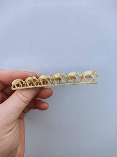 Vintage bone elephants brooch - vintage,
