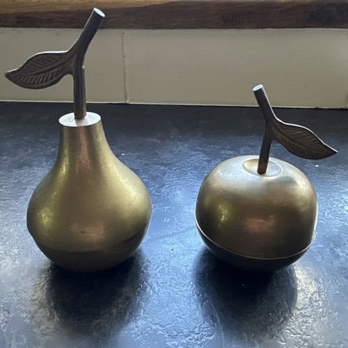 Vintage brass apple - vintage,
