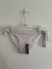 Brand New Jack Wills White Striped Bikini Bottoms Size 10