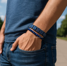 2pcs Lapis Lazuli Square Beads