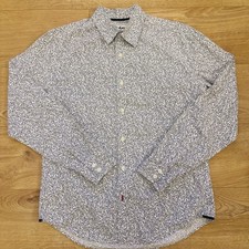 Boden Shirt Men’s Medium Jazzy Floral Long Sleeve Shirt Cotton blue