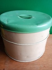 Vintage Mid Century Green and Cream Stackable Cake Storage Tin by Tala England