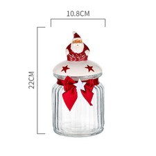 Christmas Novelty Glass Jars Santa Penguin Sweets Biscuits Cookies Storage 