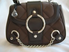 MY FLAT IN LONDON DESIGNER BROWN QUILTED HANDBAG W/CHAIN TRIM - RARE- £165.00