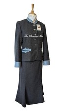 LADIES GREY & BABY BLUE LEAD REIN/ IN HAND LEADERS OUTFIT SIZE 12