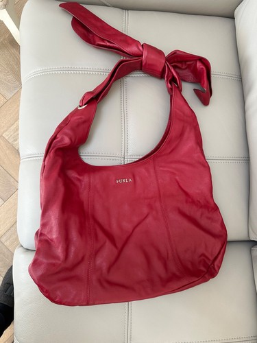 Furla red leather bag - furla,