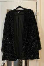 Black Sequinned Jacket 3XL - Unworn Nina Leonard QVC