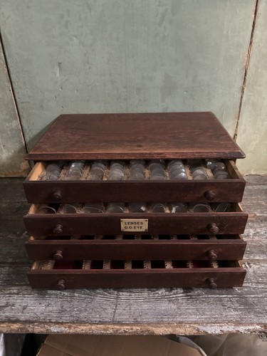 Antique vintage opticians oak - antique,