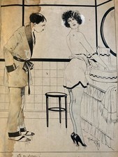 Beautiful Ink Drawing 1920 Art