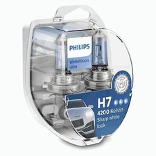 Genuine Philips H7 WhiteVision Ultra Dipped Low Beam Halogen Headlight Bulbs