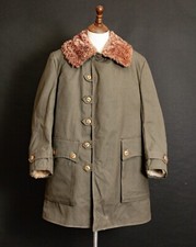 WW2 Mats Larsson M1909 Swedish Army Sheepskin Field Coat Large (44)