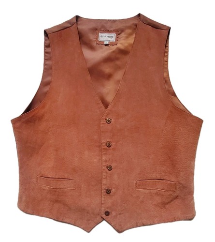 Vintage leather waistcoat - waistcoat, mens