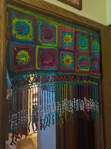 Beaded curtain valance - beaded,