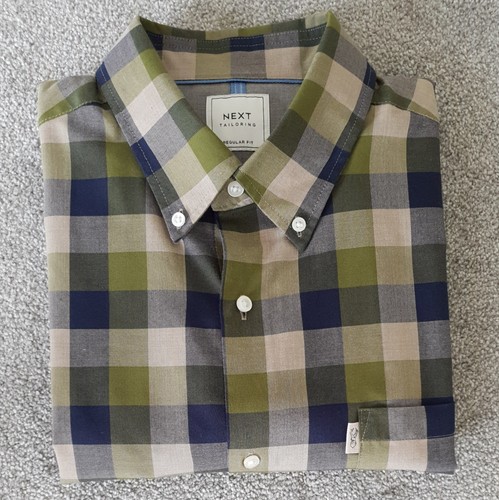 Next mens green blue check - xl,