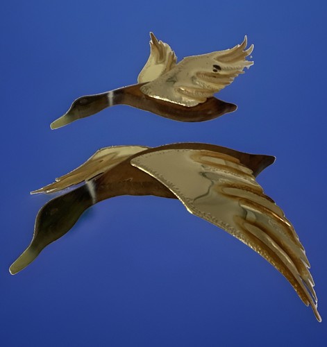 Vintage wood brass flying - vintage,