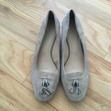M&S Beige tassle slip on