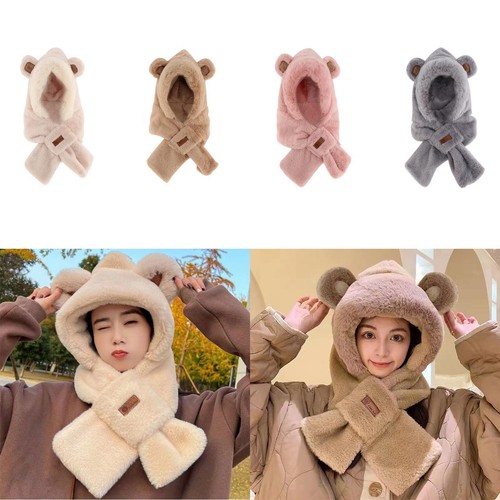 Womens hoodie scarf plush - womens,