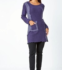 Roman Originals Textured Pocket Detail Longline Jumper Size Uk 12