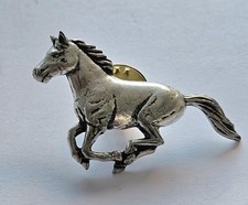 A R Brown running horse pewter pin badge, hunting, shooting,