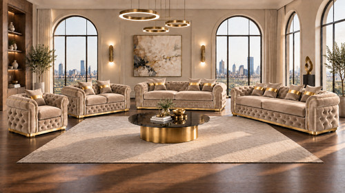 Large seater chesterfield - large, 3+2