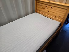 Wooden Single Bed Frame and Mattress Set (90cm or 3ft x 190cm or 6ft 3inches)
