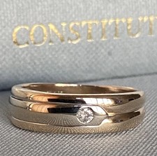 Gents 9ct Gold &  Diamond Band