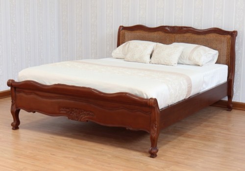 Double bed wooden - wooden, sleigh