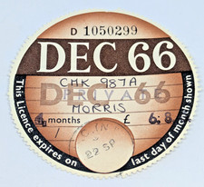 USED OLD TAX DISC  DECEMBER