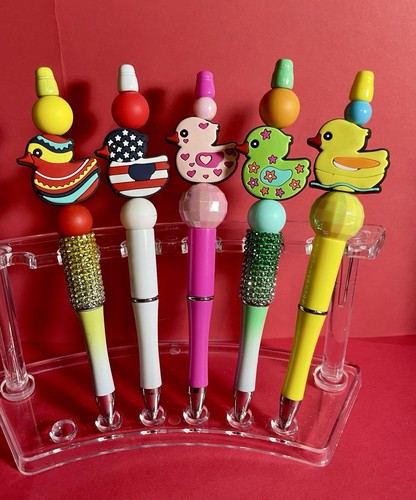 Beaded pens handmade - , ducks
