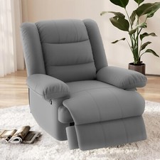 MANUAL PU LEATHER RECLINER ARMCHAIR SOFA HOME LOUNGE CHAIR RECLINING GAMING