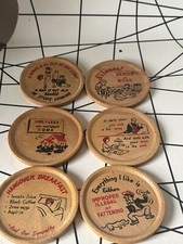 VINTAGE Wooden Drinks Coasters
