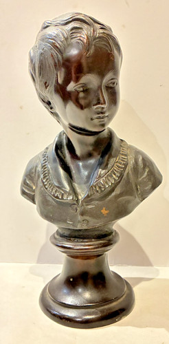 Antique bronze bust boy - bust, a