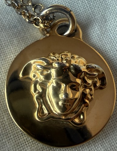 Versace medusa gold tone coin - gold,