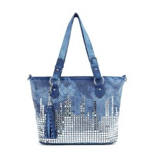 Rhinestone City Skyline Tote