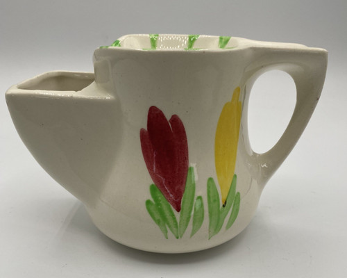 Vintage shaving mug with tulip - vintage,