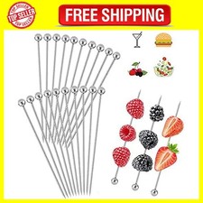 20pcs Stainless Steel Cocktail Sticks Reusable Cocktail Sticks Cocktail Finger