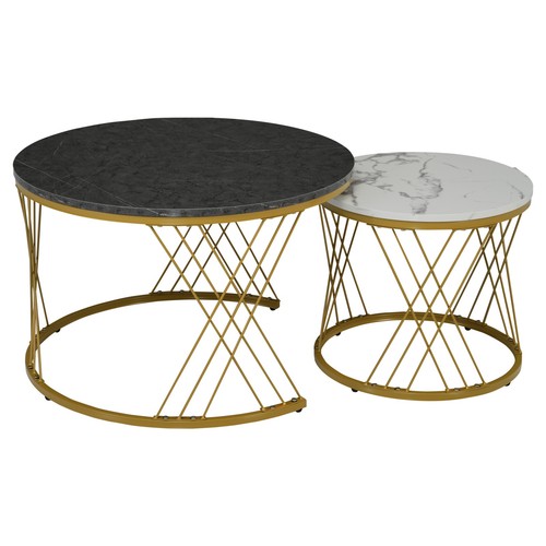 Round coffee table set - of, 2
