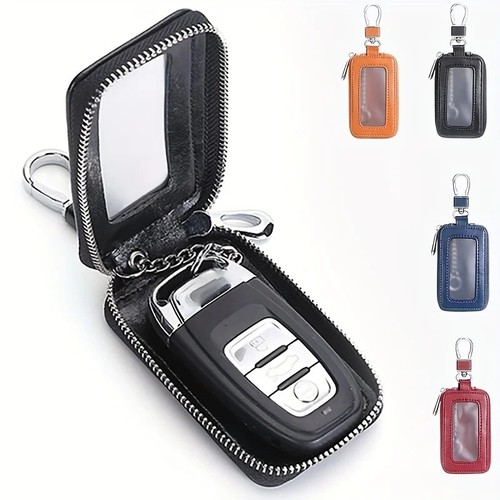 Leather car key fob cover - fob,