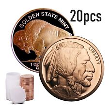 20 x 1oz Copper Rounds Buffalo Nickel Coins 999 Fine Bullion Golden State Mint