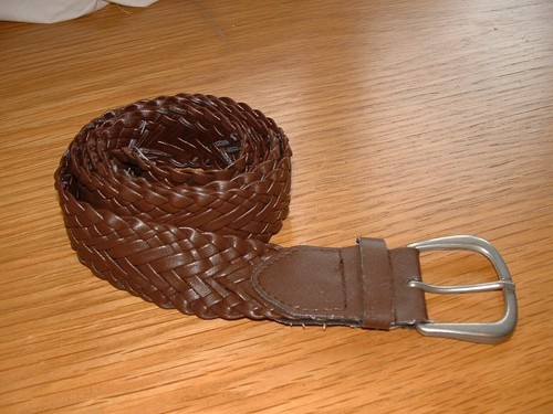 Vintage tan brown belt - belt, pu