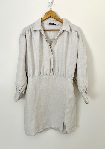 Linen neutral dress summer - linen,