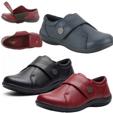 Womens Wide Fit Leather Shoes
