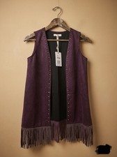 Burgundy Faux Suede Fringe